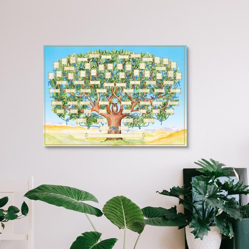 Family Tree Print - Ausfüllbares Stammbaum-Diagramm der 6. Generation, Ancestry-Poster,