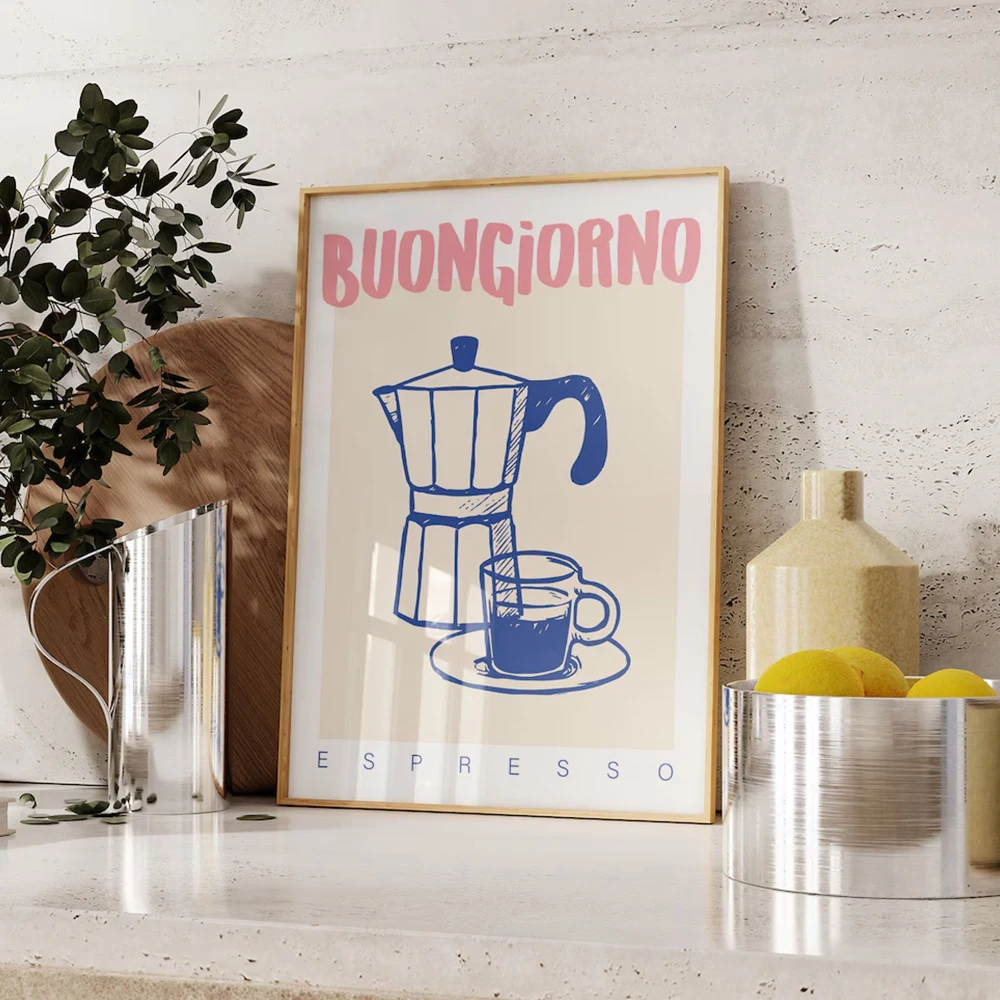 Custom Map Poster - Moderne Kaffee Espresso Wand Kunstdrucke Trendy