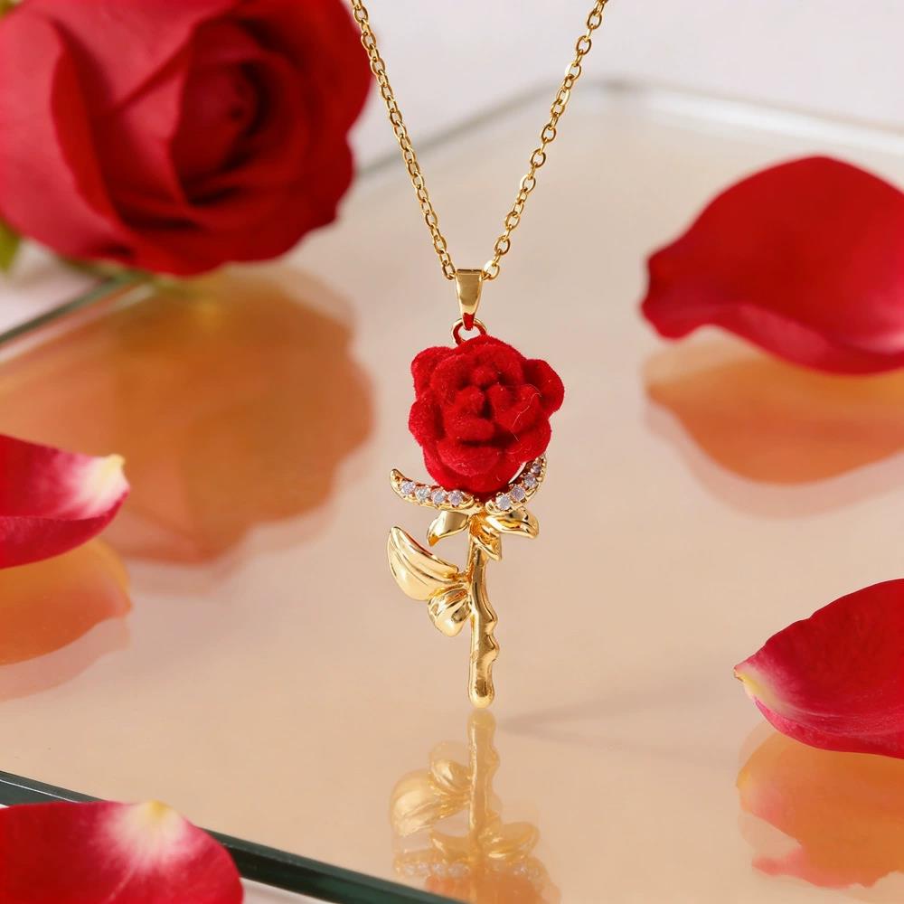 Birth Flower Necklace - Damen-Rosenkette mit französischem Charme - Leichter