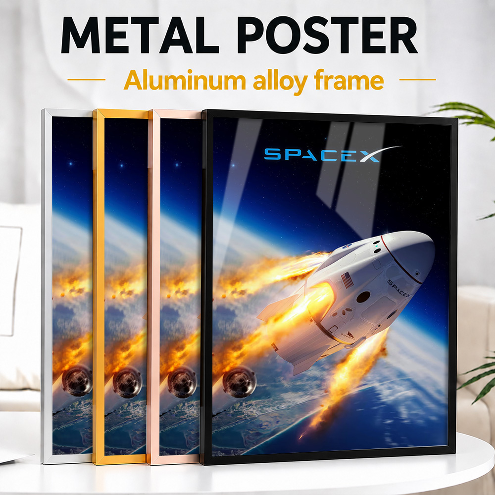 Custom Map Poster - Spacex Dragon-Kapsel-Wiedereintritts-Stadtplan, gerahmtes Aluminium-Metallposter, personalisierte Landschafts-Wandkunst,