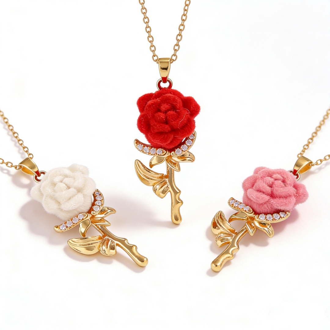 Damen-Rosenkette mit französis – Birth Flower Necklace Bewertung und Preis