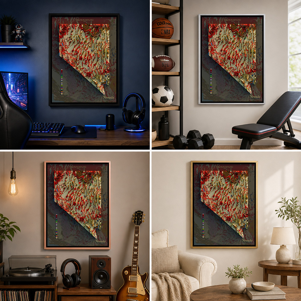 Nevada Geologische Karte, gera – Custom Map Poster Bewertung und Preis